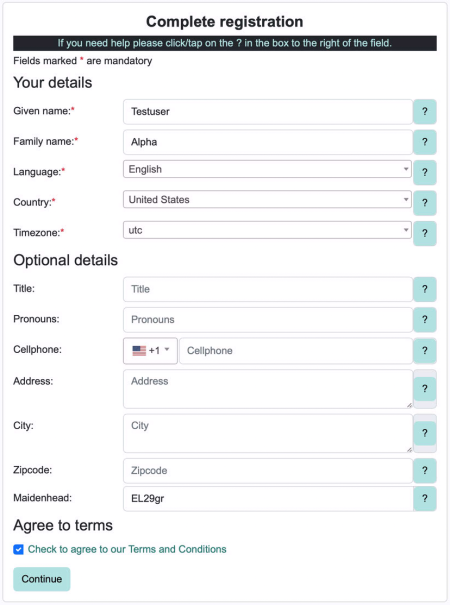When you confirm your email address, you will see a form for completing your profile, including your grid square location.